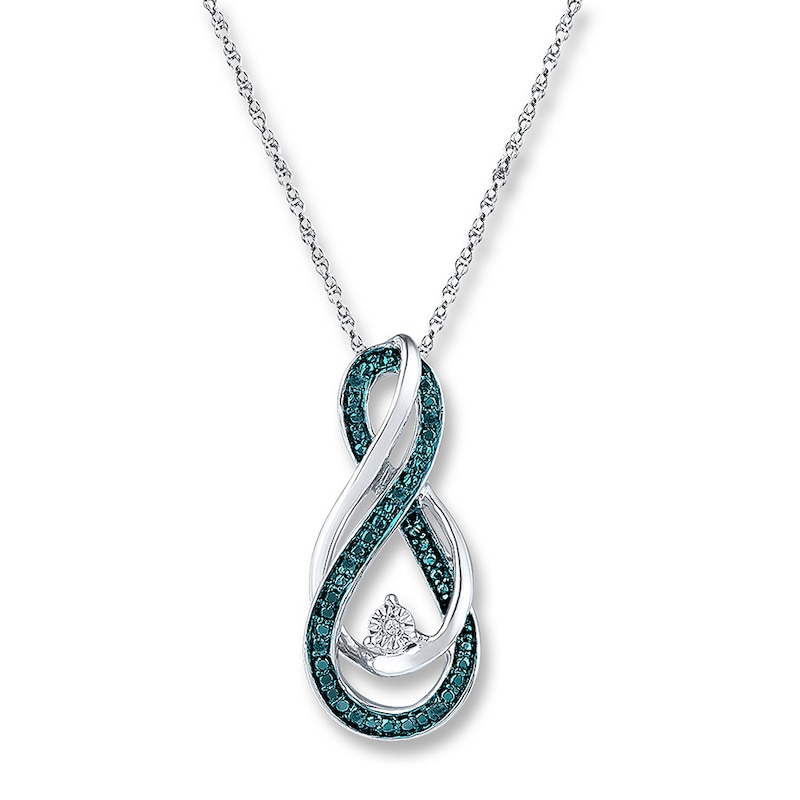 Main Image 1 of Infinity Symbol Necklace Diamond Accents Sterling Silver