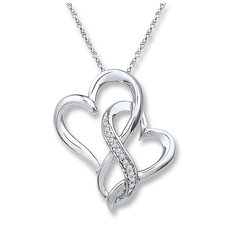 Infinity Heart Necklace 1/20 ct tw Diamonds Sterling Silver