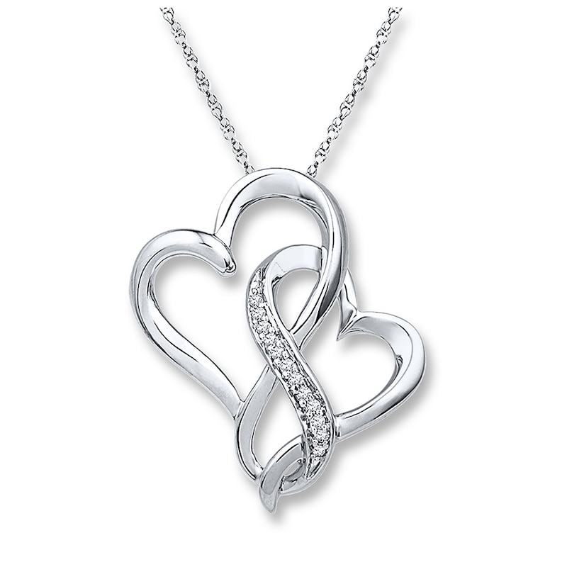 Main Image 1 of Infinity Heart Necklace 1/20 ct tw Diamonds Sterling Silver