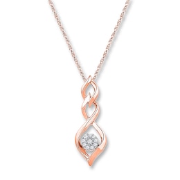 Diamond Necklace 1/10 ct tw Round 10K Rose Gold