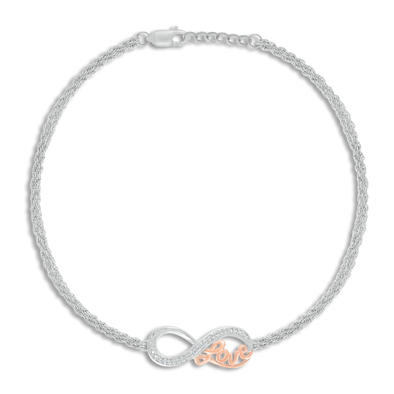 Infinity Love Bracelet 1/20 ct tw Diamonds Sterling Silver