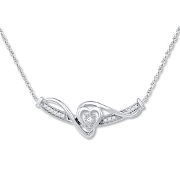 Heart Necklace 1/10 ct tw Diamonds Sterling Silver