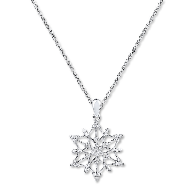 Snowflake Necklace 1/2 ct tw Diamonds 10K White Gold | Jared