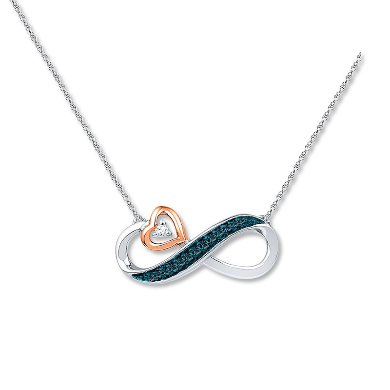 Infinity Necklace 1/20 ct tw Diamonds Sterling Silver/10K Gold