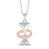 Thumbnail Image 2 of Dog Bone Necklace Diamond Accents Sterling Silver/10K Rose Gold