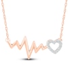 Thumbnail Image 2 of Heartbeat Necklace 1/20 ct tw Diamonds 10K Rose Gold