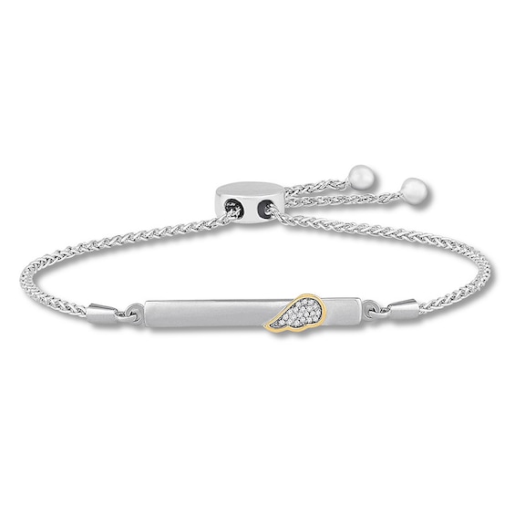 Be Free Diamond Wing Bolo Bracelet Sterling Silver/10K YellowGold