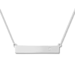 Diamond Bar Wanderlust Necklace Sterling Silver
