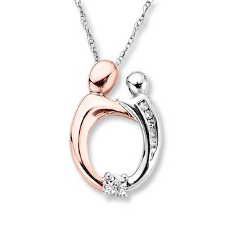 Diamond Necklace 1/20 ct tw Round-cut 10K Two-Tone Gold | Jared