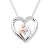 Thumbnail Image 1 of Diamond Necklace 1/20 ct tw Round Sterling Silver/10K Rose Gold