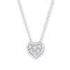 Thumbnail Image 0 of Heart Young Teen Necklace Diamond Accents Sterling Silver