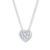 Thumbnail Image 1 of Heart Young Teen Necklace Diamond Accents Sterling Silver