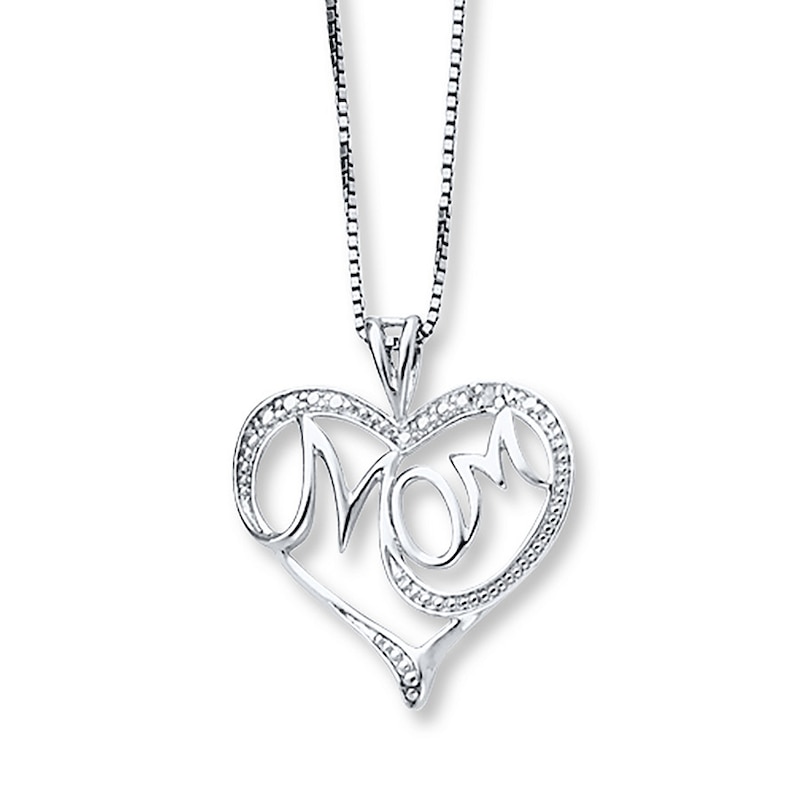 Mom Necklace Diamond Accents Sterling Silver