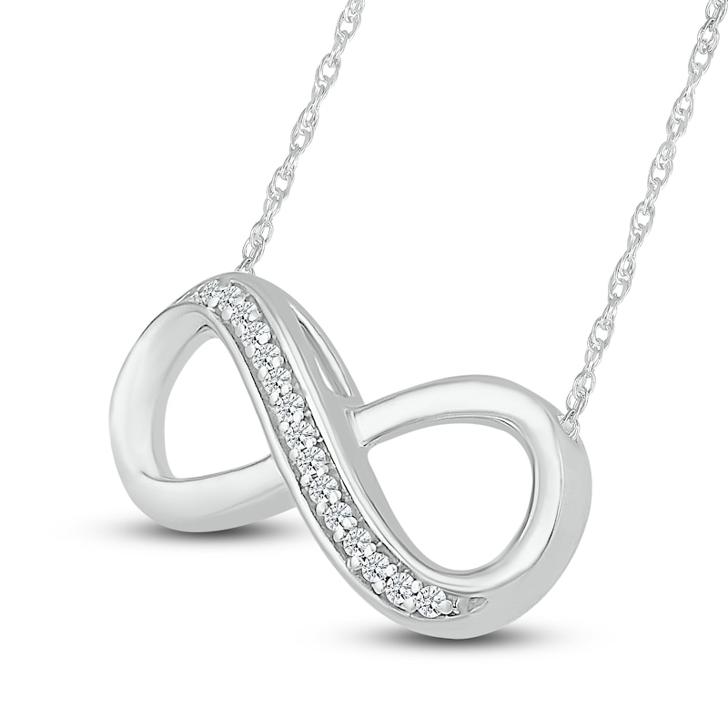 Diamond Infinity Necklace 1/10 ct tw Round Sterling Silver