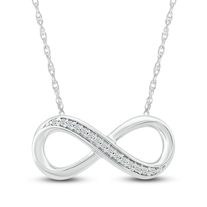 Main Image 2 of Diamond Infinity Necklace 1/10 ct tw Round Sterling Silver