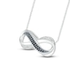 Thumbnail Image 0 of Black/White Diamond Infinity Necklace 1/10 cttw Sterling Silver