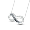 Thumbnail Image 1 of Black/White Diamond Infinity Necklace 1/10 cttw Sterling Silver