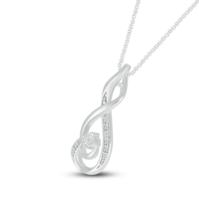 Diamond Necklace 1/20 ct tw Round Sterling Silver