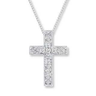 Cross/Heart Necklace 1/20 ct tw Diamonds Sterling Silver | Jared