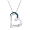 Thumbnail Image 1 of Blue/White Diamonds Sterling Silver Necklace