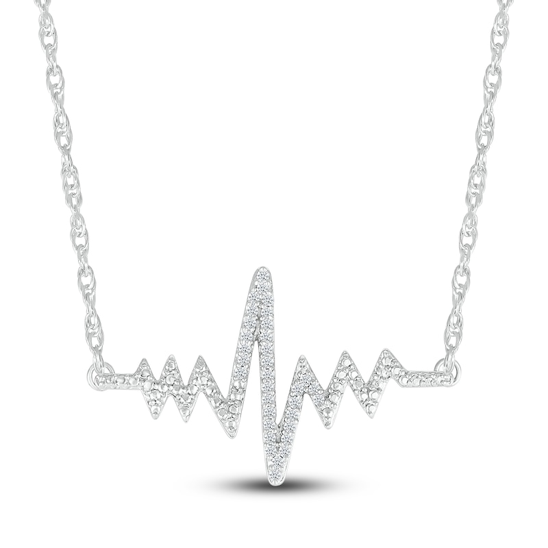 Main Image 2 of Heartbeat Necklace 1/10 ct tw Diamonds Sterling Silver