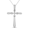 Thumbnail Image 2 of Women's Cross Necklace Diamond Accents 10K White Gold