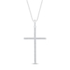 Thumbnail Image 1 of Diamond Cross Necklace 1/6 ct tw Round 10K White Gold