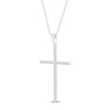 Thumbnail Image 1 of Diamond Cross Necklace 1/6 ct tw Round 10K White Gold