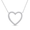 Thumbnail Image 1 of Diamond Heart Necklace 1/10 ct tw Round 10K White Gold