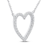 Thumbnail Image 1 of Diamond Heart Necklace 1/10 ct tw Round 10K White Gold