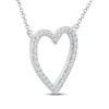 Thumbnail Image 2 of Diamond Heart Necklace 1/10 ct tw Round 10K White Gold