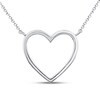 Thumbnail Image 3 of Diamond Heart Necklace 1/10 ct tw Round 10K White Gold