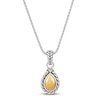 Thumbnail Image 0 of Textured Wheat Diamond Accent Pendant Sterling Silver/14K Yellow Gold 17"