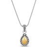 Thumbnail Image 1 of Textured Wheat Diamond Accent Pendant Sterling Silver/14K Yellow Gold 17"