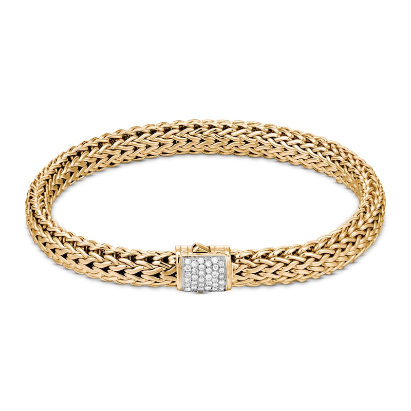 Main Image 1 of John Hardy Classic Chain Bracelet 1/6 ct tw Diamonds 18K Yellow Gold 6.75"