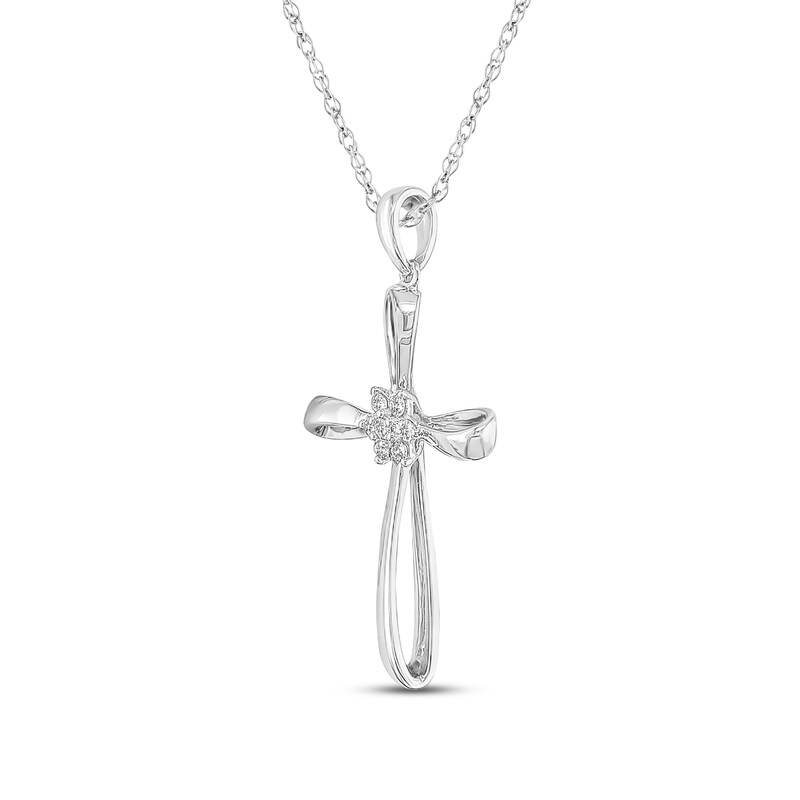 Main Image 2 of Diamond Necklace 1/10 ct tw Round 10K White Gold
