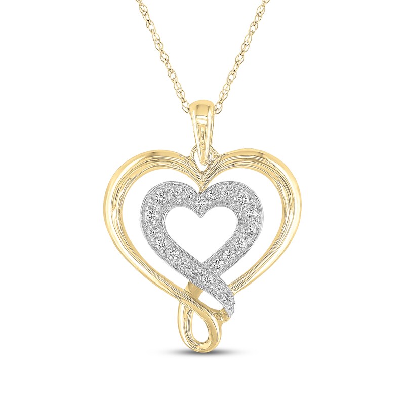 Main Image 1 of Diamond Necklace 1/8 ct tw Round 10K Yellow Gold