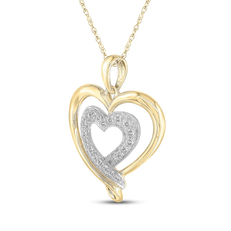 Main Image 2 of Diamond Necklace 1/8 ct tw Round 10K Yellow Gold