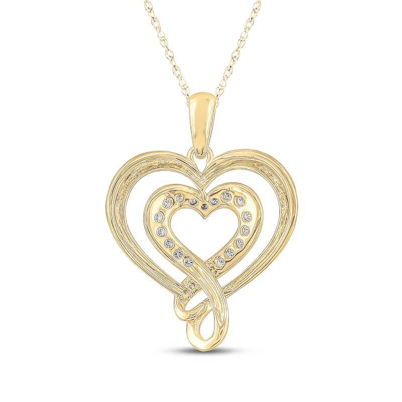 Main Image 4 of Diamond Necklace 1/8 ct tw Round 10K Yellow Gold