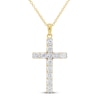Thumbnail Image 1 of Diamond Cross Necklace 1 ct tw Round 10K Yellow Gold
