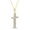 Thumbnail Image 2 of Diamond Cross Necklace 1 ct tw Round 10K Yellow Gold
