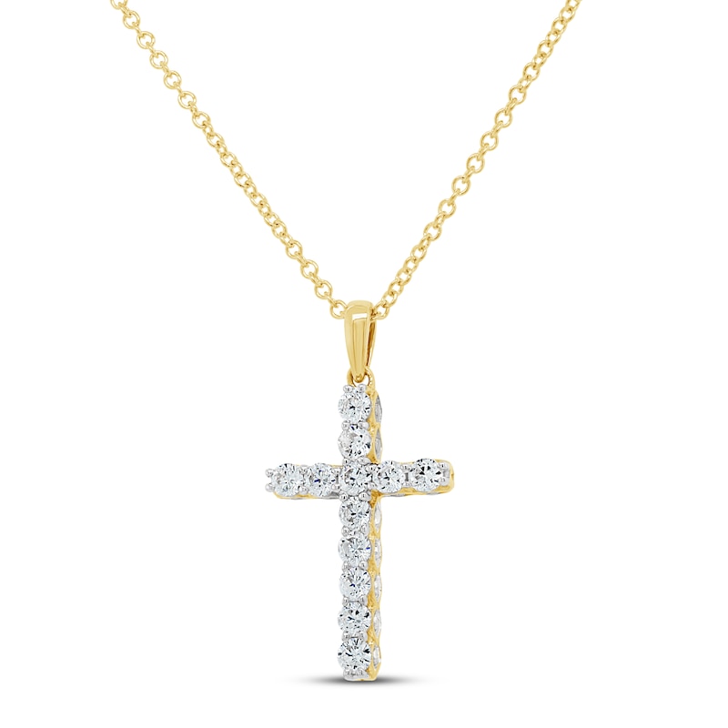 10k Yellow Gold Rounded Cross Pendant 