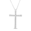 Thumbnail Image 1 of Diamond Cross Necklace 3/4 ct tw Round 10K White Gold