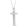 Thumbnail Image 1 of Diamond Cross Necklace 3/4 ct tw Round 10K White Gold