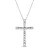 Thumbnail Image 2 of Diamond Cross Necklace 3/4 ct tw Round 10K White Gold