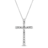 Thumbnail Image 3 of Diamond Cross Necklace 3/4 ct tw Round 10K White Gold