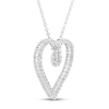 Thumbnail Image 1 of Diamond Heart Necklace 1/2 ct tw Round 10K White Gold