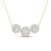 Thumbnail Image 1 of Three-Stone Diamond Necklace 1/2 ct tw Round 10K Yellow Gold