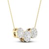 Thumbnail Image 2 of Three-Stone Diamond Necklace 1/2 ct tw Round 10K Yellow Gold