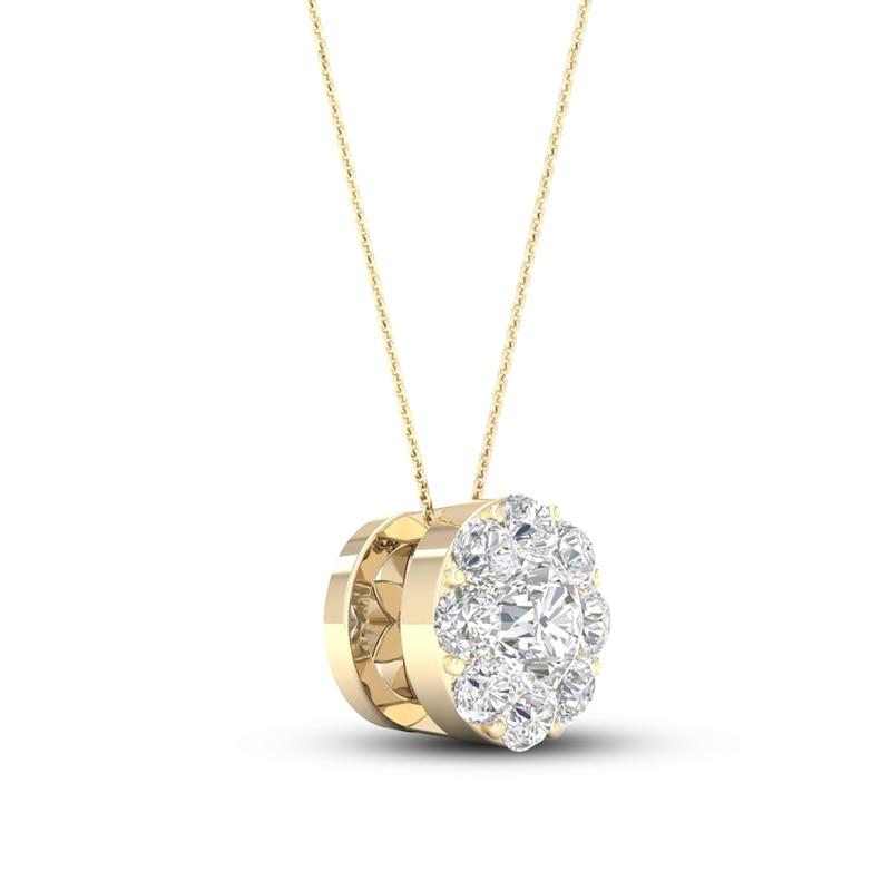 Main Image 2 of Diamond Necklace 1/6 ct tw Round 10K Yellow Gold